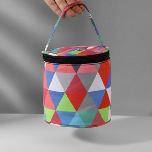 Сумка-футляр «Треугольники», 1 люверс, d=14x14.5 см, разноцветная