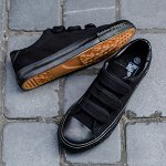 Женские кеды на липучках, цвет черный