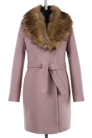Пальто модного пыльник- розового цвета.