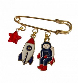 Булавка с подвесками "Космос", 7см