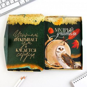 Art Fox Ежедневник в подарочной коробке, А5, 80 листов, твердая обложка «Золотому учителю»