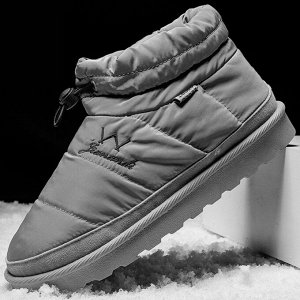 Мужские зимние дутые ботинки, нескользящие, серый | Мужские зимние и ...
