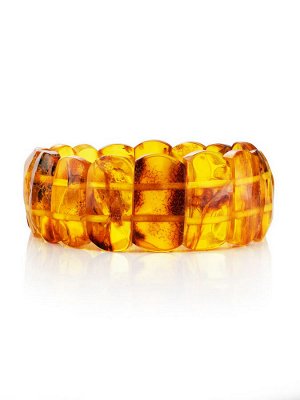 Яркий браслет из золотистого балтийского янтаря «Помпеи»