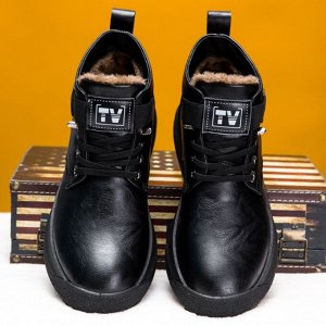 Мужские зимние ботинки на липучке, черный