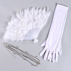 Карнавальный набор «Шик» (веер+перчатки+украшение на голову)