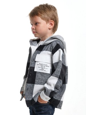 Рубашка с капюшоном (98-122см) UD 7988-1(2) клетка черная
