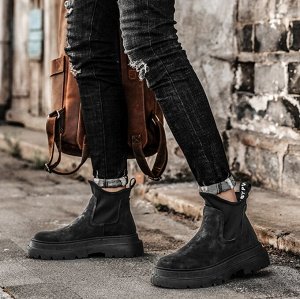 Мужские ботинки-челси, нескользящие, дышащие, темно-серый