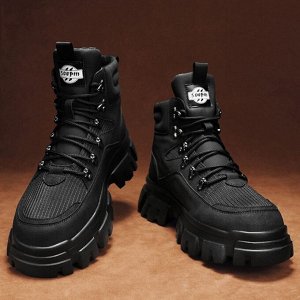 Мужские демисезонные ботинки на шнуровке, водонепроницаемые, черный