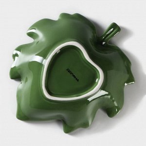 Салатник Доляна «Лист», 300 мл, 17,5x15,5 см, цвет зелёный