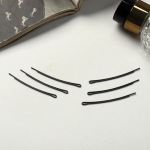 Невидимки для волос «Народные», 4.4 см, набор 20 шт., чёрные