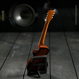 Гитара сувенирная Les Paul, на подставке, 24x8x2 см, коричнево-белая