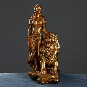 Фигура "Девушка со львом" бронза, 38х60х76см
