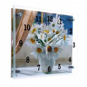 Часы настенные, серия: Цветы, "Ромашки", 25х35 см