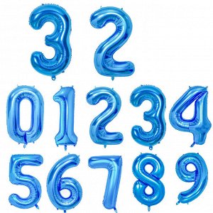 Шар фольгированный 32" цифра, цвет синий
