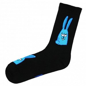 Носки "Кролик синий" цв.черный, размер 36-41