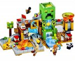 Конструктор Лего аналог Майнкрафт Minecraft, 451 деталь, Водная шахта Крипера, LED подсветка