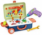 Игровой набор конструктор и мозаикой, 207 предметов в чемодане