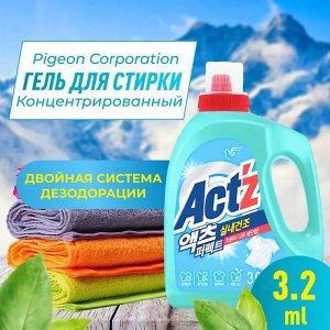 Концентрированный гель "Act'z" для стирки белья для машин с вертикальной загрузкой (для сушки в помещении) 3200 мл / 4