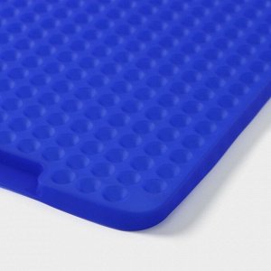Силиконовый коврик - антижир Доляна, 28x21 см, цвет синий