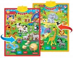 Детская развивающая игрушка двусторонний говорящий плакат Ферма и зоопарк 2797