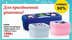 Tupperware Набор контейнеров &quot;Новогодний&quot; (1,1л/450мл*2шт)