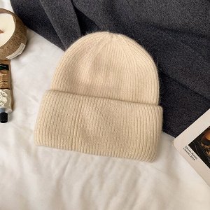 Шапка вязаная, теплая, женская, однотонная