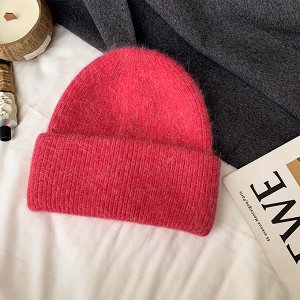 Шапка вязаная, теплая, женская, однотонная