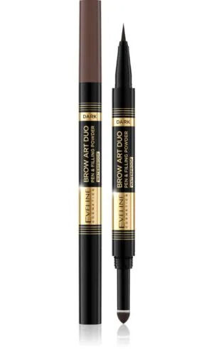 Маркер водостойкий ультратонкий и пудра для бровей BROW ART DUO 03 DARK