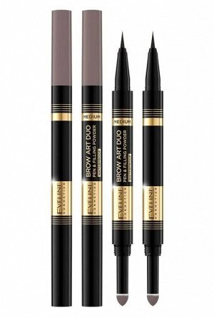 Маркер водостойкий ультратонкий и пудра для бровей BROW ART DUO №02 MEDIUM