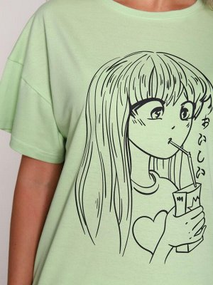 Аиша - футболка удлин. светло-зеленый