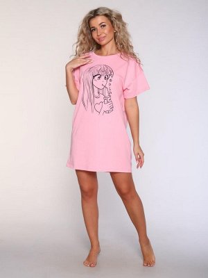 Аиша - футболка удлин. розовый