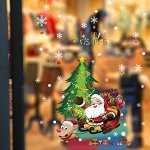Новогодние наклейки на окна - Дед Мороз и Новогодний Лось