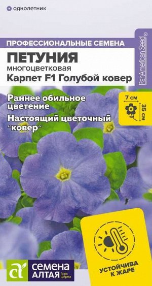 Петуния многоцв Карпет Голубой Ковер F1 голубая с желто-зеленой воронкой, 35см 10шт СА/ЦВ