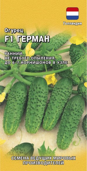 Огурец Герман F1 раннеспелый корнишон, партен, 10-11см 5шт (Голландия) Гавриш/ЦВ