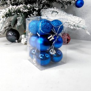 Ёлочные игрушки набор Ø3,5см 12шт. синий