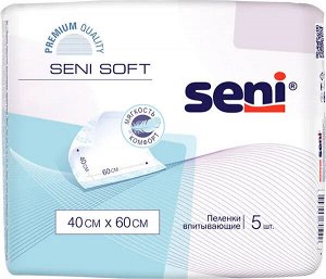 Пеленки впитывающие одноразовые урологические Seni Soft 40 x 60 см, 5 шт.