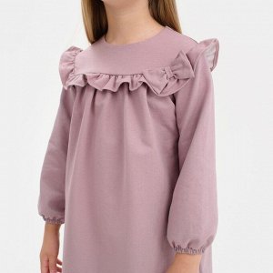 Платье для девочки с рюшей KAFTAN "Basic line", размер 34 (122-128), цвет сиреневый