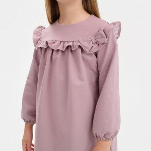 Платье для девочки с рюшей KAFTAN "Basic line" 32 (110-116), цвет сиреневый