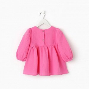 Платье детское с длинным рукавом KAFTAN «Муслин» 30 (98-104 см), розовое