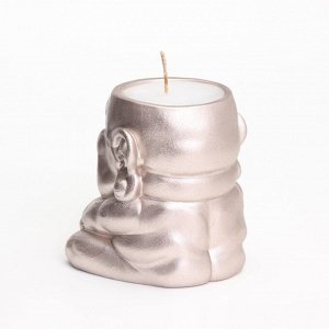 Свеча "Будда" в подсвечнике из гипса,8х8х8,5см, шампань