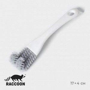 Щётка для чистки посуды и решёток-гриль Raccoon, 17?4 см, цвет белый