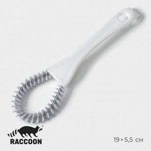 Щётка для чистки посуды и решёток-гриль Raccoon, круг, 19х5,5х2 см, цвет белый