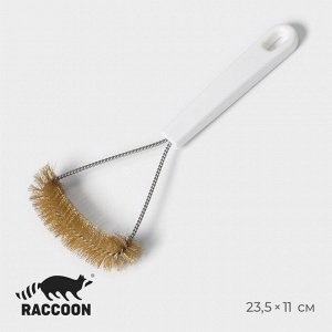 Щётка для чистки посуды и решёток-гриль Raccoon, металлической щетина, 23,5?11 см, цвет белый