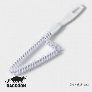 Щётка для чистки посуды и решёток-гриль Raccoon, треугольник, 24x6.5x1.5 см, белая