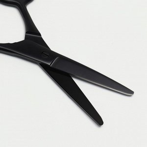 Ножницы маникюрные, широкие, прямые, 10 см, цвет матовый чёрный