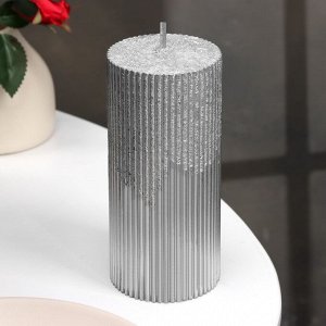 Свеча "Рельеф", 7x15см, серебристый