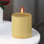 Свеча &quot;Рельеф&quot;, 7?7.5см, золотой металлик