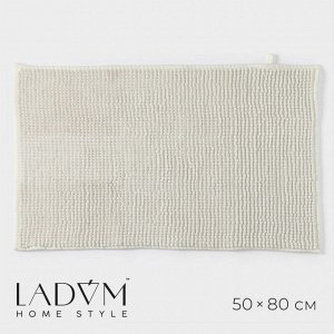 Коврик для дома LaDо́m, букли, плотность 1000 г, 50x80 см, белый