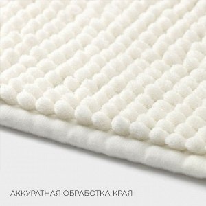 Коврик для дома LaDо́m, букли, плотность 1000 г, 50x80 см, белый