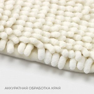 Коврик для дома LaDо́m, букли, плотность 1400 г, 50x80 см, белый